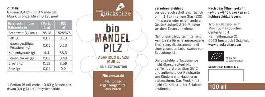 Mandelpilz - Agaricus blazei Murril - Tyroler Glückspilze - Biologische Lösung 6 Mandelpilz - Agaricus blazei Murril - Tyroler Glückspilze - Biologische Lösung – Bild 6